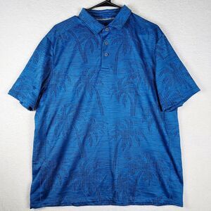 Tommy Bahama Men's Island Zone Polo Blue Palm Tee Pattern Size L